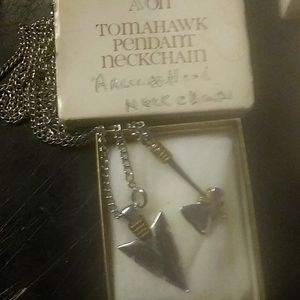 Vintage Avon pendants. 1978. Arrowhead & Tomahawk